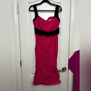 Pinup Couture Jessica
 pink black wiggle dress large new with tags